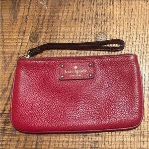 Kate Spade Red Leather Zip Pouch